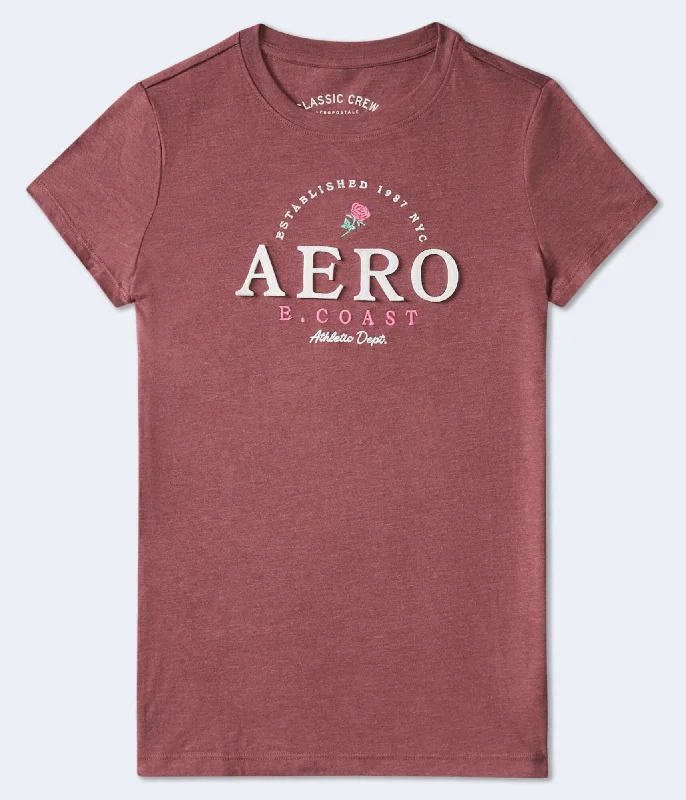 Aeropostale Rose East Coast Appliqué Graphic Tee