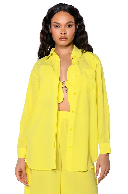 SUNSHINE BABY PLEATED BUTTON DOWN BLOUSE