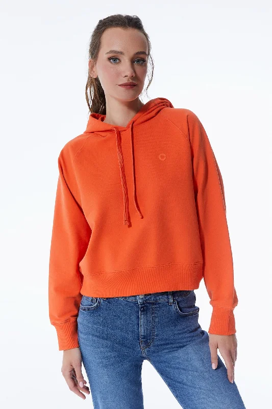 Janice Long Sleeve Hoodie Orange