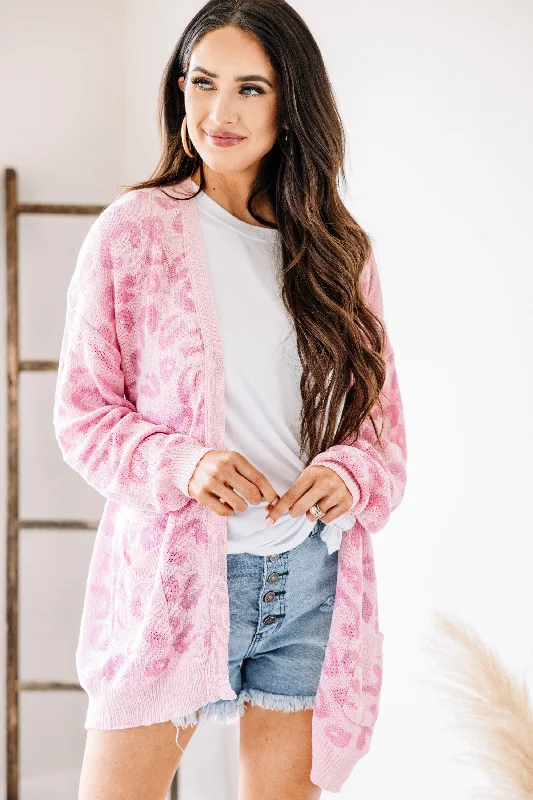 Let's Get Crazy Pink Leopard Cardigan