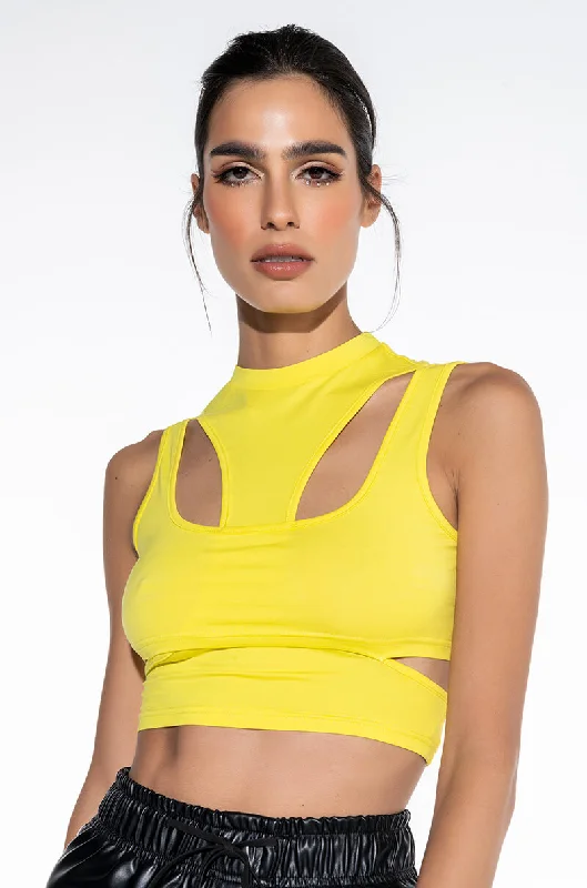 OTW CREW NECK CUTOUT CROPPED TANK