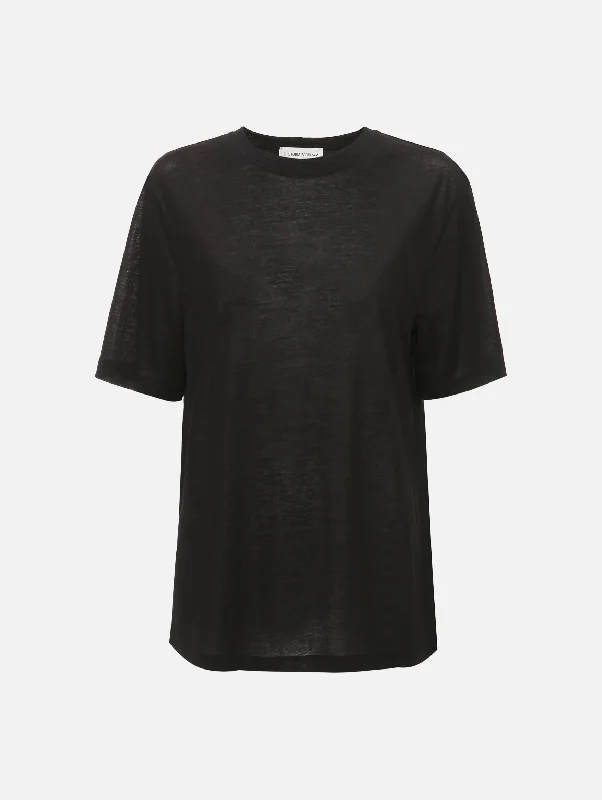 Classic Cotton Crepe T-Shirt In Black