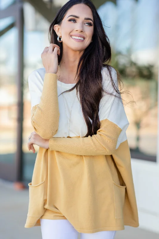 The Best Of Me Citrus Yellow Colorblock Tunic