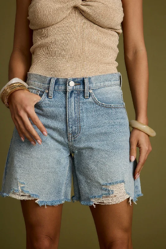 Nita Distressed Denim Shorts