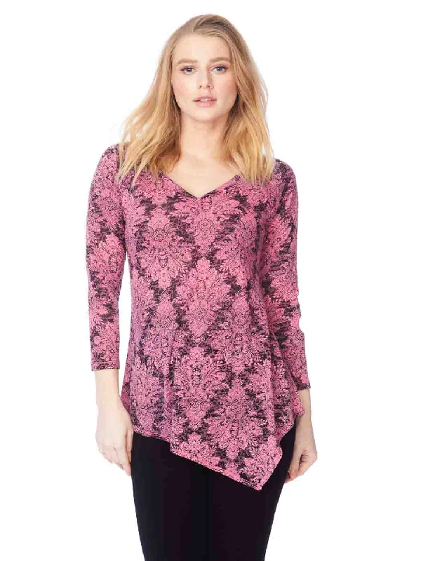 Tianello "Mirabella" Print Knit Burnout Jacquard "Toni" Tunic