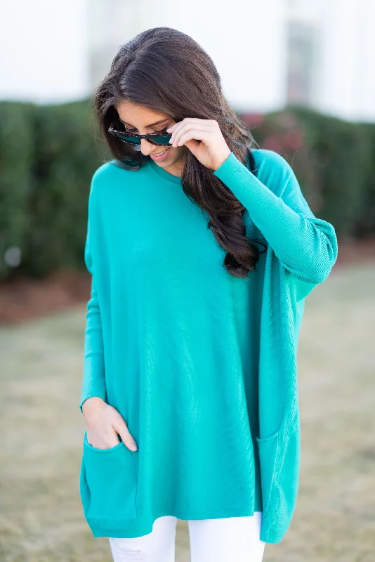 Loving My Life Teal Green Pocket Tunic