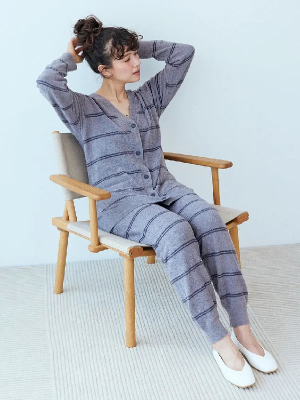 Hot Smoothie Drawstring Striped Knit Lounge Pants