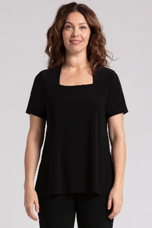 Square Neck Top | Black