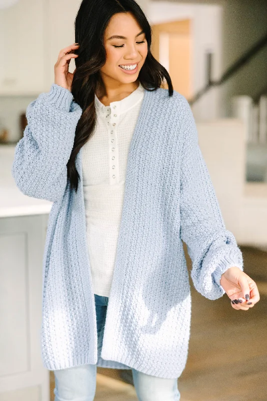 Face The Day Light Blue Cardigan