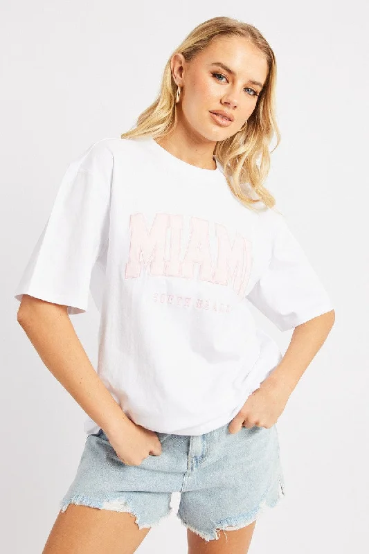 White Graphic Tee Short Sleeve