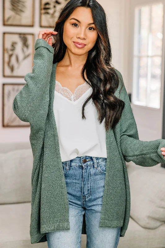 Call On Me Sage Green Cardigan