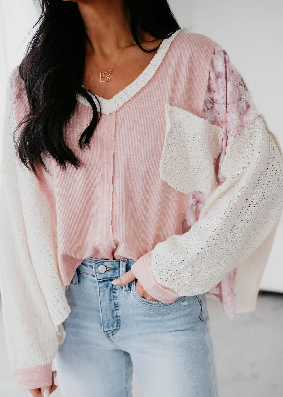 Carie Floral Patch Knit Top