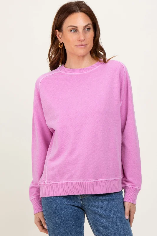 Pink French Terry Vintage Wash Pullover