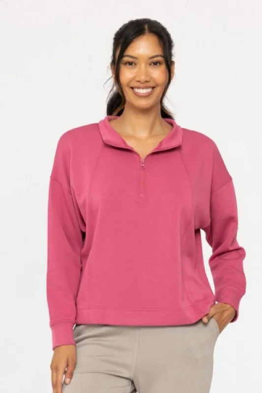 Mono B Pink Elevated Quarter Zip Pullover