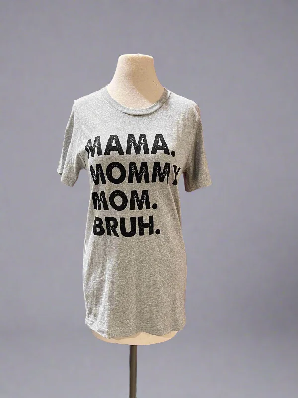 "KC" Gray "MAMA.. BRUH" Graphic Tee: Small