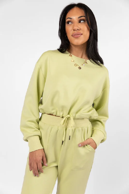 Only One Lime Drawstring Hem Pullover SALE