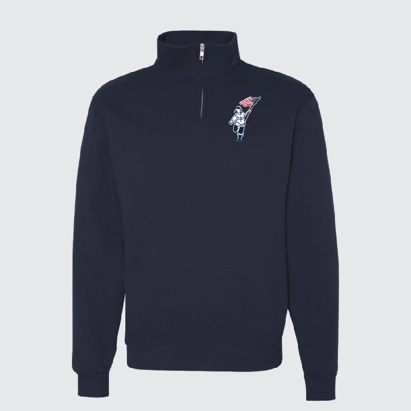 T2T Quarter Zip Embroidered Sweatshirt - Unisex (Navy)