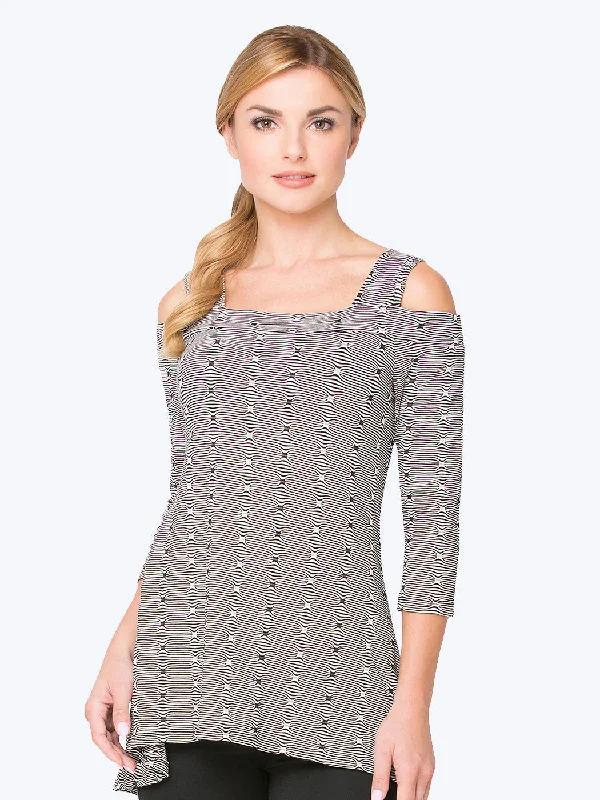 Tianello "Fianna"  French Knit "Simha" Cold Shoulder Tunic S,M,L,XL