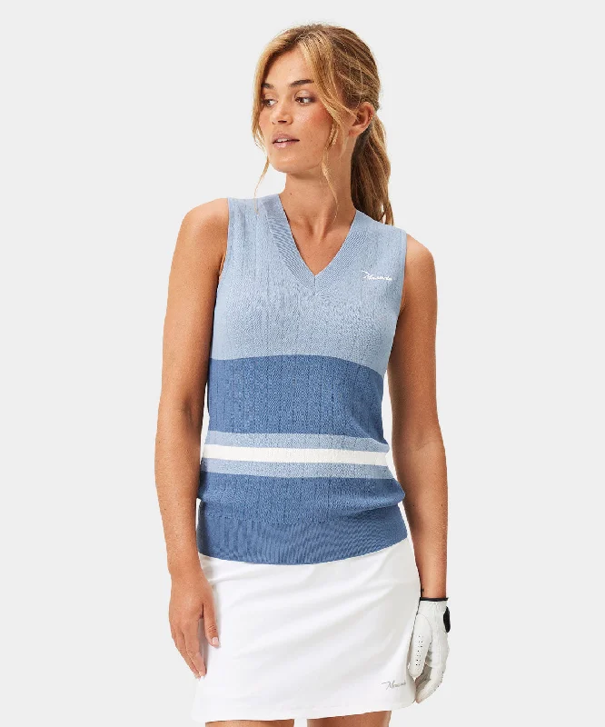 Ana Blue Sleeveless V-neck