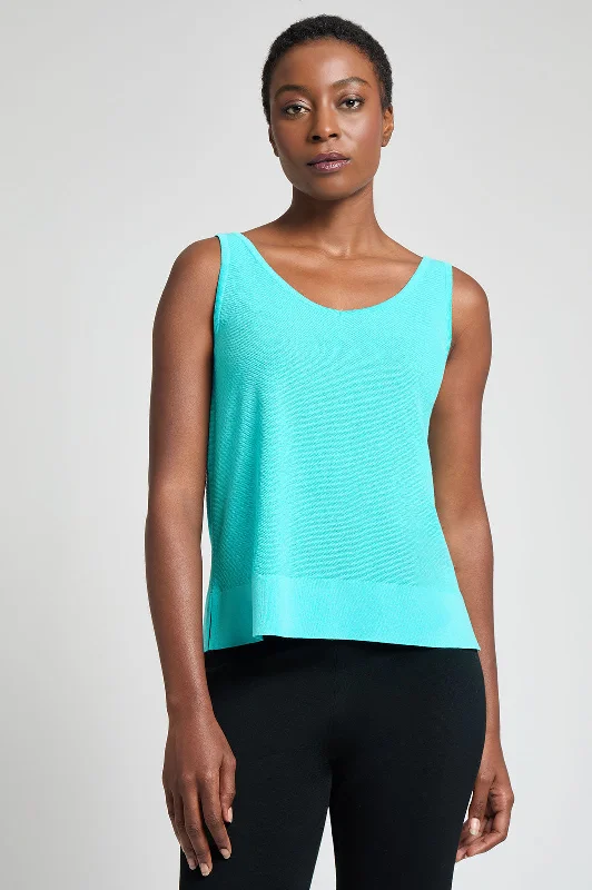 V-Neck Tank - Side-Slit Soft Knit