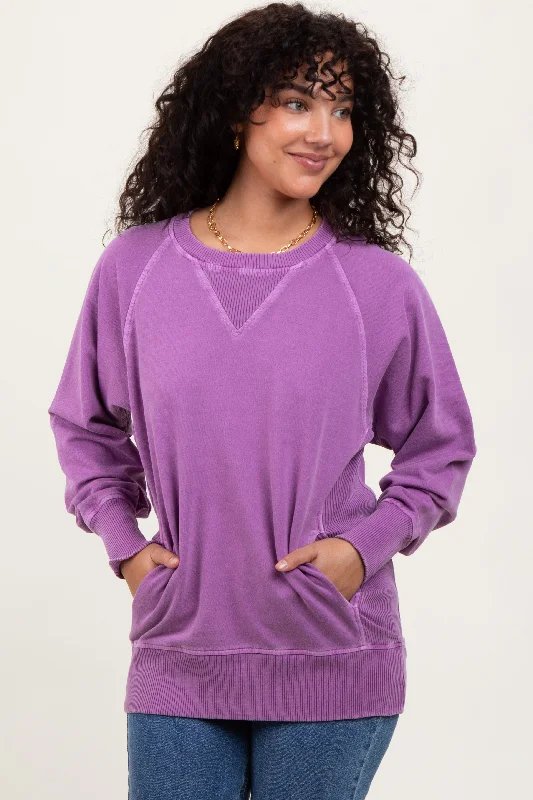 Violet Vintage Wash French Terry Pullover