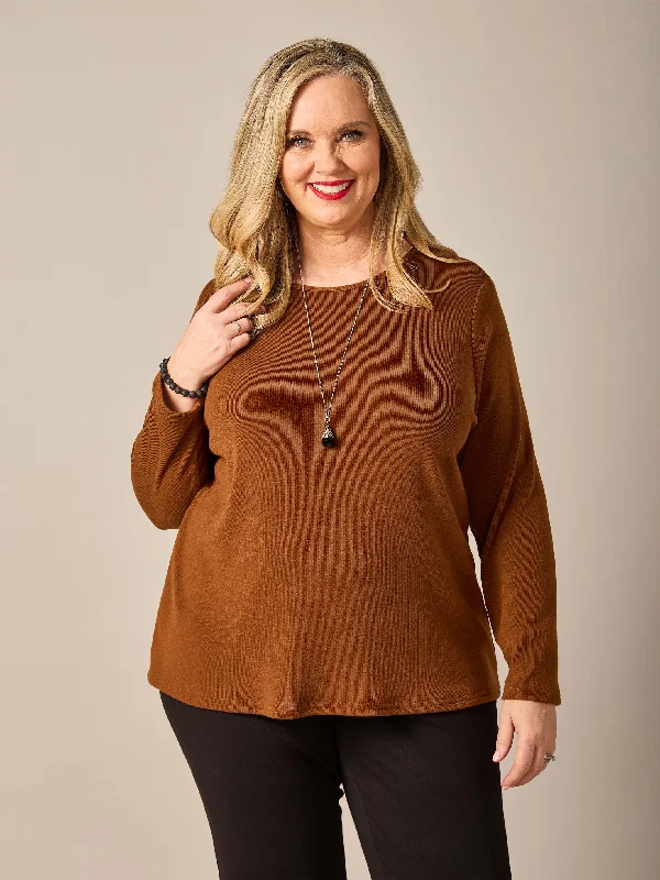 Warm Knit Basic Top - Toffee