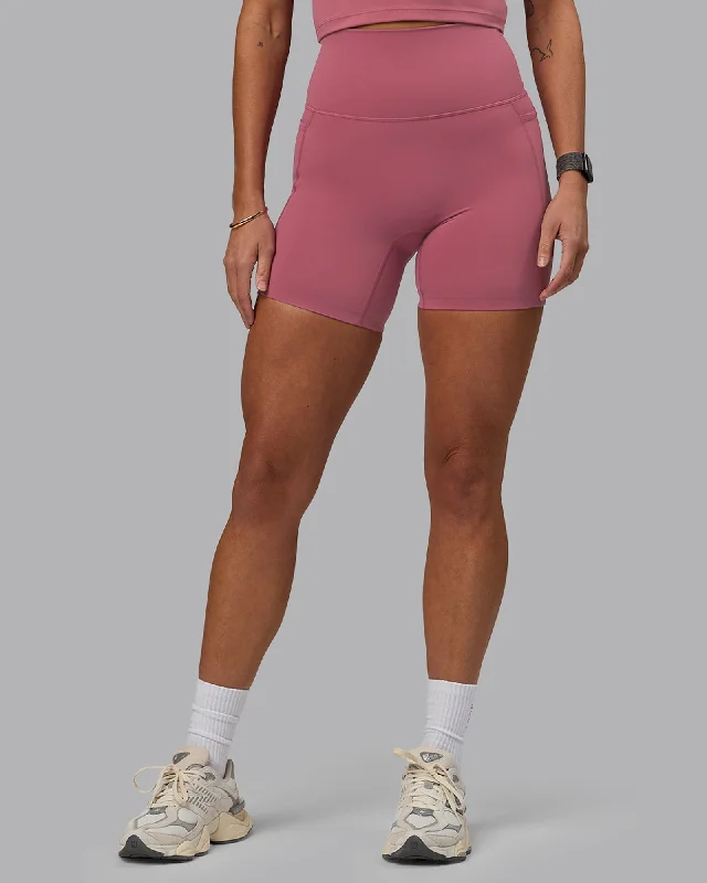 Elixir Mid Shorts With Pockets - Mauve Haze