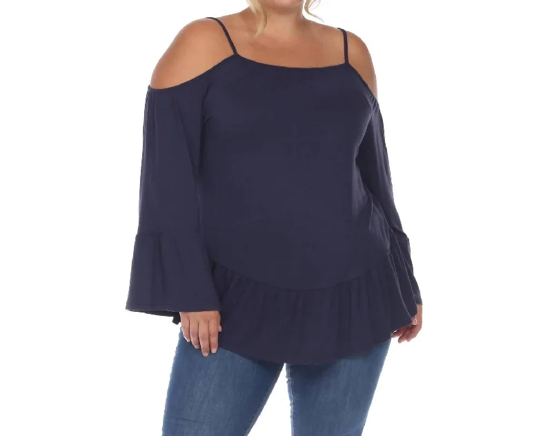 Off The Shoulder Top In Navy