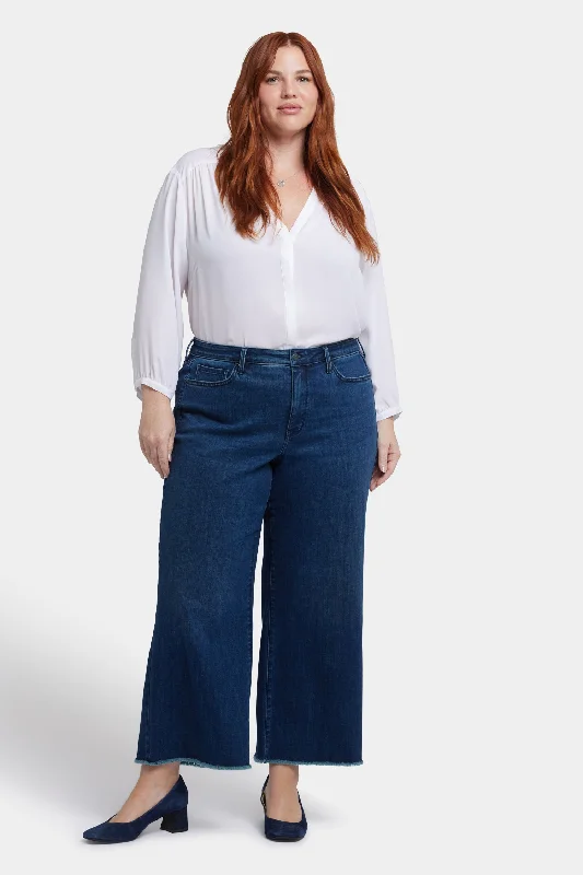 Teresa Wide Leg Ankle Jeans In Plus Size - Ibiza Blues