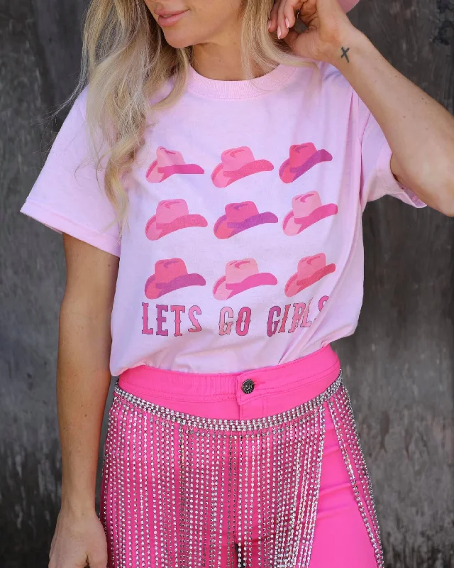 Pink "LET'S GO GIRLS" Graphic Tee