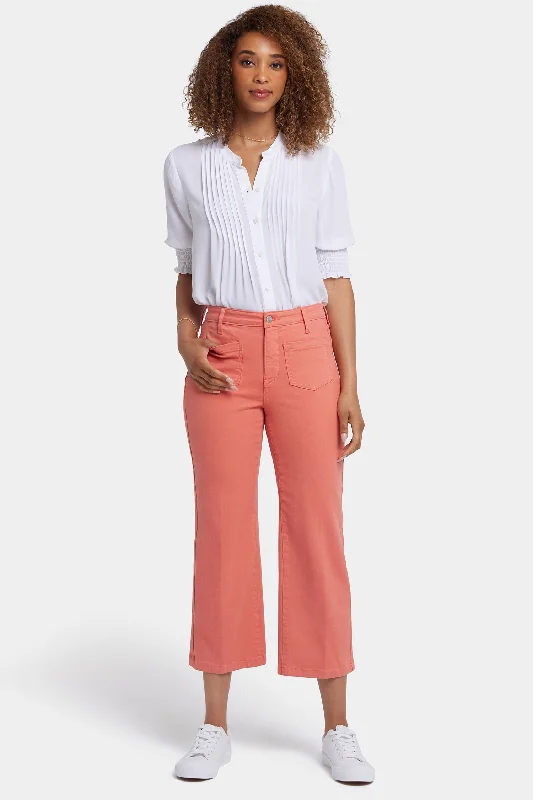 Coco Relaxed Wide Leg Crop Jeans - Coral Haze