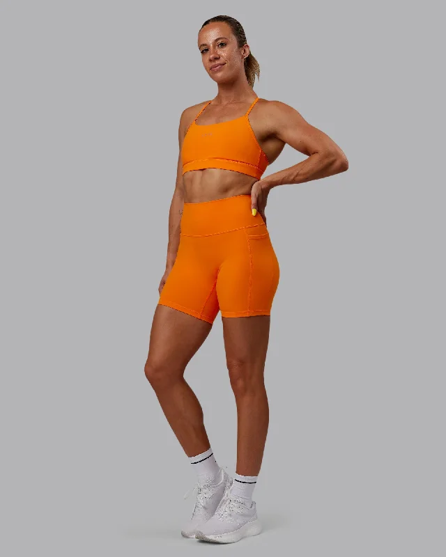 Fusion Mid Shorts with Pockets - Vibrant Orange