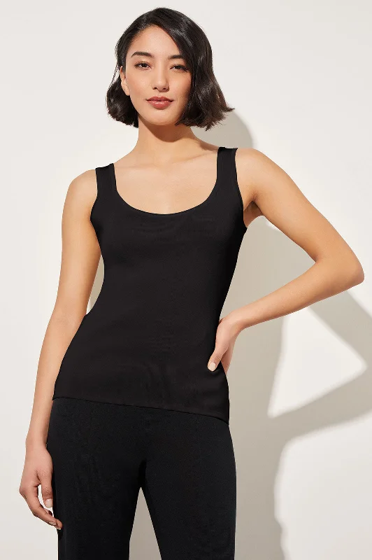 LunaSweep Mid-Length Tank - Knit, Black