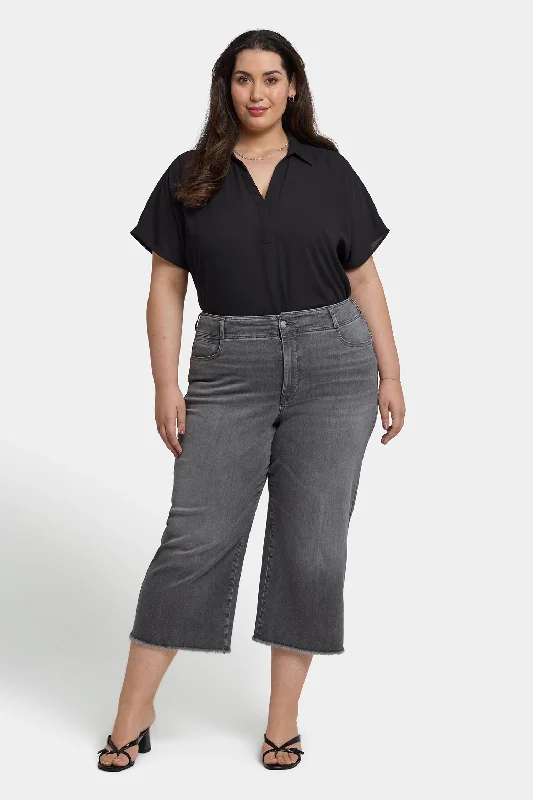 Brigitte Wide Leg Capri Jeans In Plus Size - Frontera Bluffs